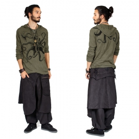  Octopus  hooded t-shirt, Army green