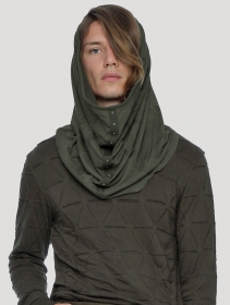  Marble  hooded neck warmer, Army green