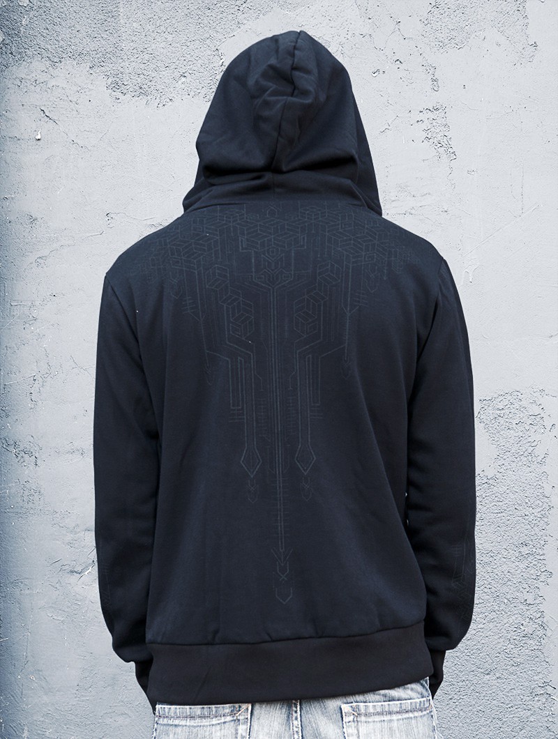  Aegnor Circuit  zipped hoodie, Black