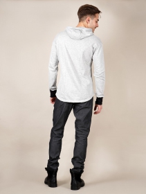  Aldaron  hooded long sleeve shirt, Light mottled grey