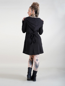  Dark  wrap sweater dress, Black