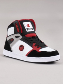 Skate shoes DVS Honcho, Black, white and red leather