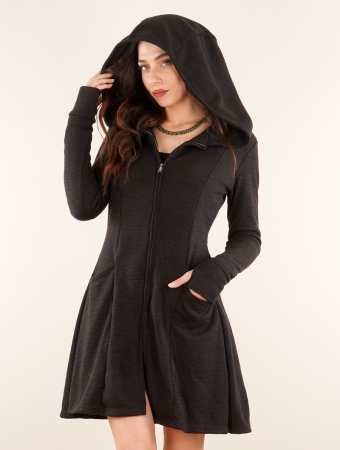 Enchantress  hooded coat, Black