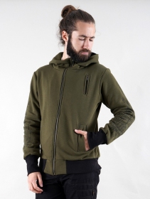 \ Aegnor Circuit\  zipped hoodie, Khaki green