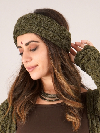 \ Aikko\  crochet headband, Army green