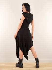 \ Akormébir\  hooded asymmetric dress, Black