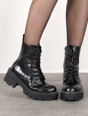 \ Alannah\  Platform boots, Croco black