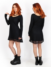 \ Alchemÿa\  crochet lining dress, Black & dark teal