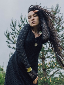\ Alchemÿa\  crochet lining dress, Black