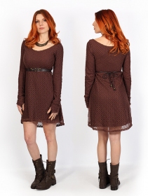 \ Alchema\  crochet lining dress, Brown