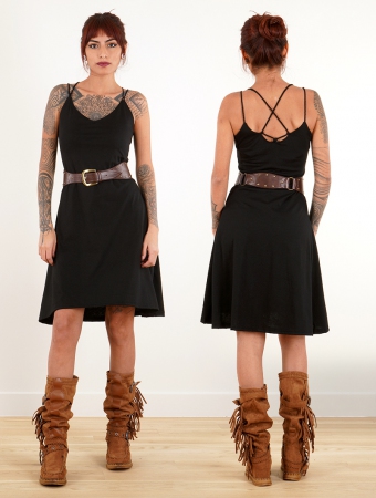\ Alchemy\  strappy short dress, Black