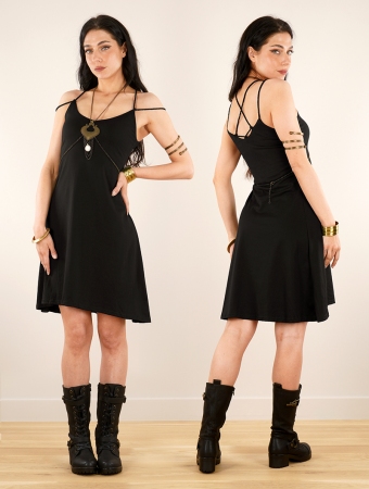 \ Alchemy\  strappy short dress, Black