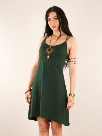 \ Alchemy\  strappy short dress, Forest green