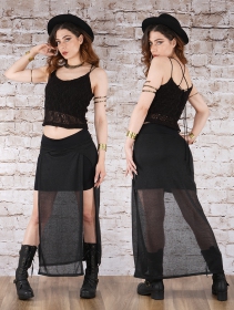 \ Amber\  crochet lace sleeveless crop top, Black