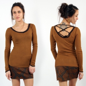 \ Anaëly\  lace up back sweater, Rusty and brown
