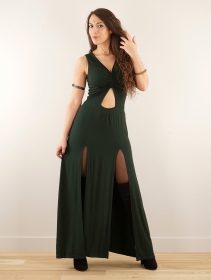\ Andreas\  long split strappy dress, Forest green