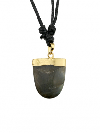\ Angkor Labradorite\  golden brass and stone necklace