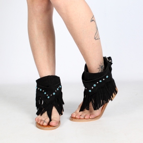 \"Arjuna\" boot sandals, Black