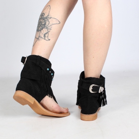 \"Arjuna\" boot sandals, Black