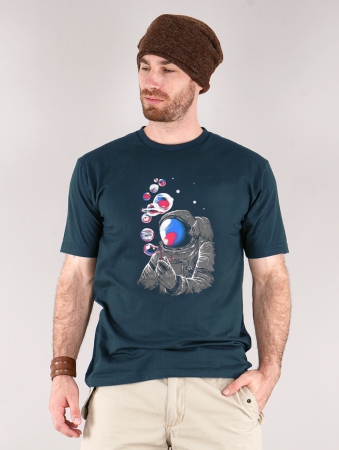 \ Astronaut Planet Bubble\  t-shirt, Dark blue