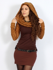 \ Atmäa\  crochet long sleeve top, Rusty and brown