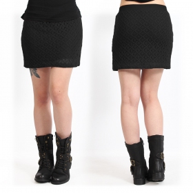\"Ayüuki\" crochet skirt, Black
