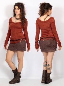 \"Ayüuki\" crochet skirt, Brown