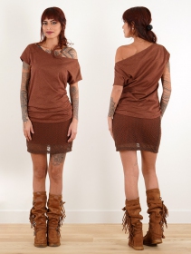 \ Ayüuki\  crochet skirt, Brown with sienna lining
