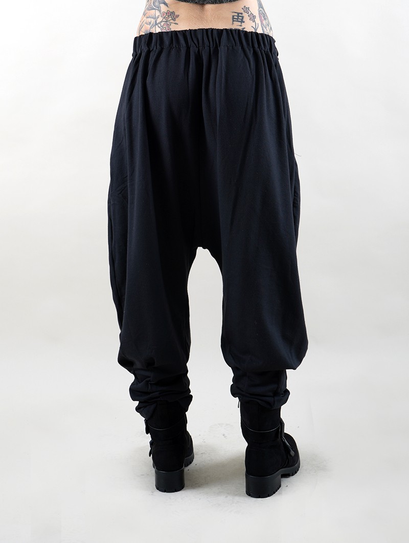 i-ewer badr black long harem joggers pants streetwear comfy & loose sporty
