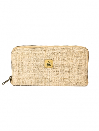 \ Bagmati\  wallet purse, Beige hemp and cotton