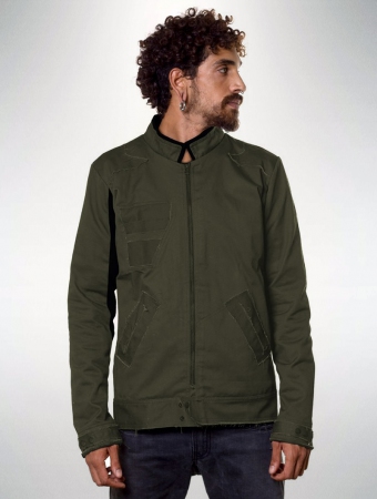 \ Biker\  zipped jacket, Army green