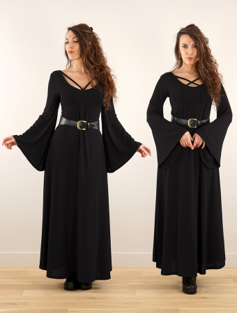 \ Black Moon\  long sleeve long dress, Black