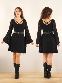 \ Black Moon\  reversible long sleeve dress, Black
