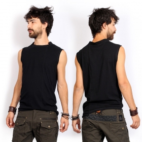 \ Blended\  sleeveless T-shirt, Black