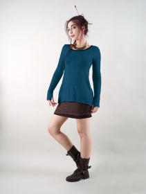 \ Bohemian\  tunic pullover, Teal blue