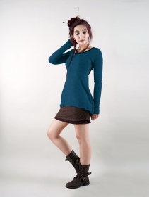 \ Bohemian\  tunic pullover, Teal blue