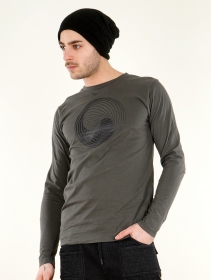 \ Bumi Seoul\  printed long sleeve t-shirt, Charcoal grey and black