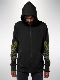 \ Cappi\  printed zipped hoodie, Black