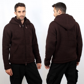 Coat \\\"omkar wool and fleece\\\", brown size xl