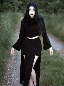 \ Creature\  split long skirt, Black