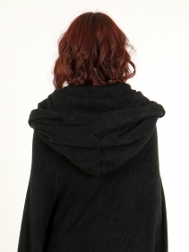 \ Danäa\  hooded long cape, Black