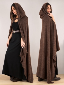 \"Danäa\" hooded long cape, Brown