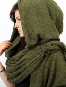 \ Danae\  hooded cape, Khaki green