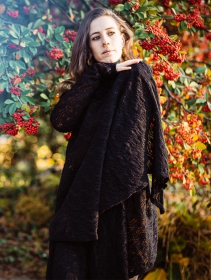 \"Danaeriz\" long sleeve crochet shawl, Black