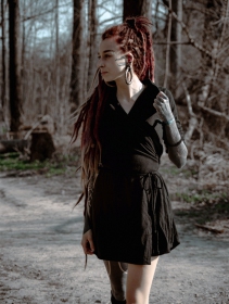 \ Dark\  wrap sweater dress, Black