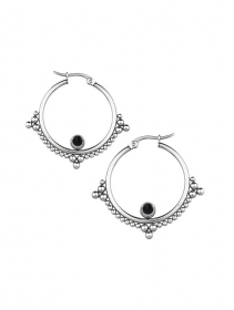 \ Dark Zehra\  steel hoop earrings