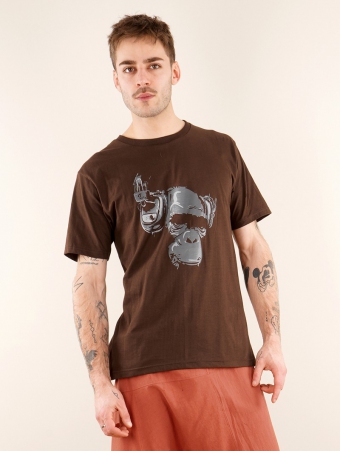 \ Dj monkey\  t-shirt, Brown