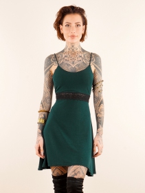 \ Düune\  skater dress with crochet, Peacock teal
