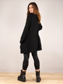 \ Earwen\  knitted long jacket, Black