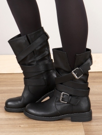 \ Eivoor\  strap ankle boots, Black